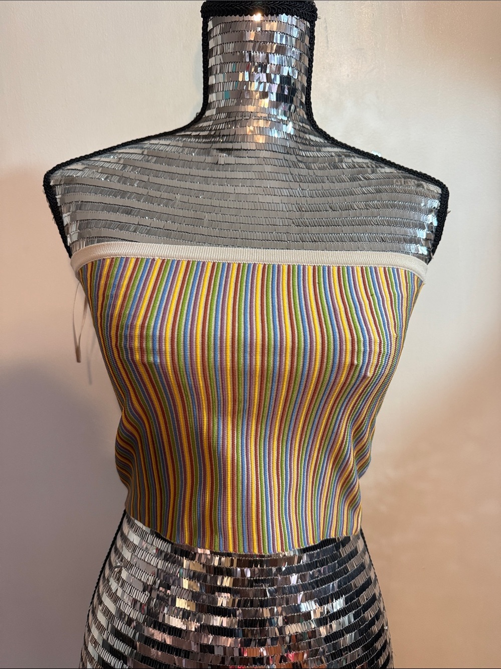 Retro Style Stripe Bandeau Top NWT